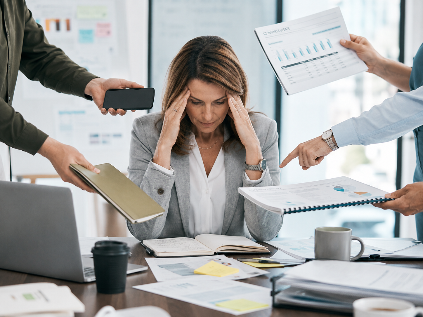 Vrouw in overwhelm